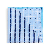Lupo Bianco Sky Blue & Navy Stripe Pocket Square