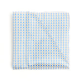 Lupo Bianco Sky Blue & Sand Gingham Pocket Square
