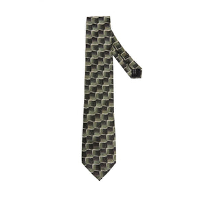 Lupo Bianco Verde Scacchi Tie