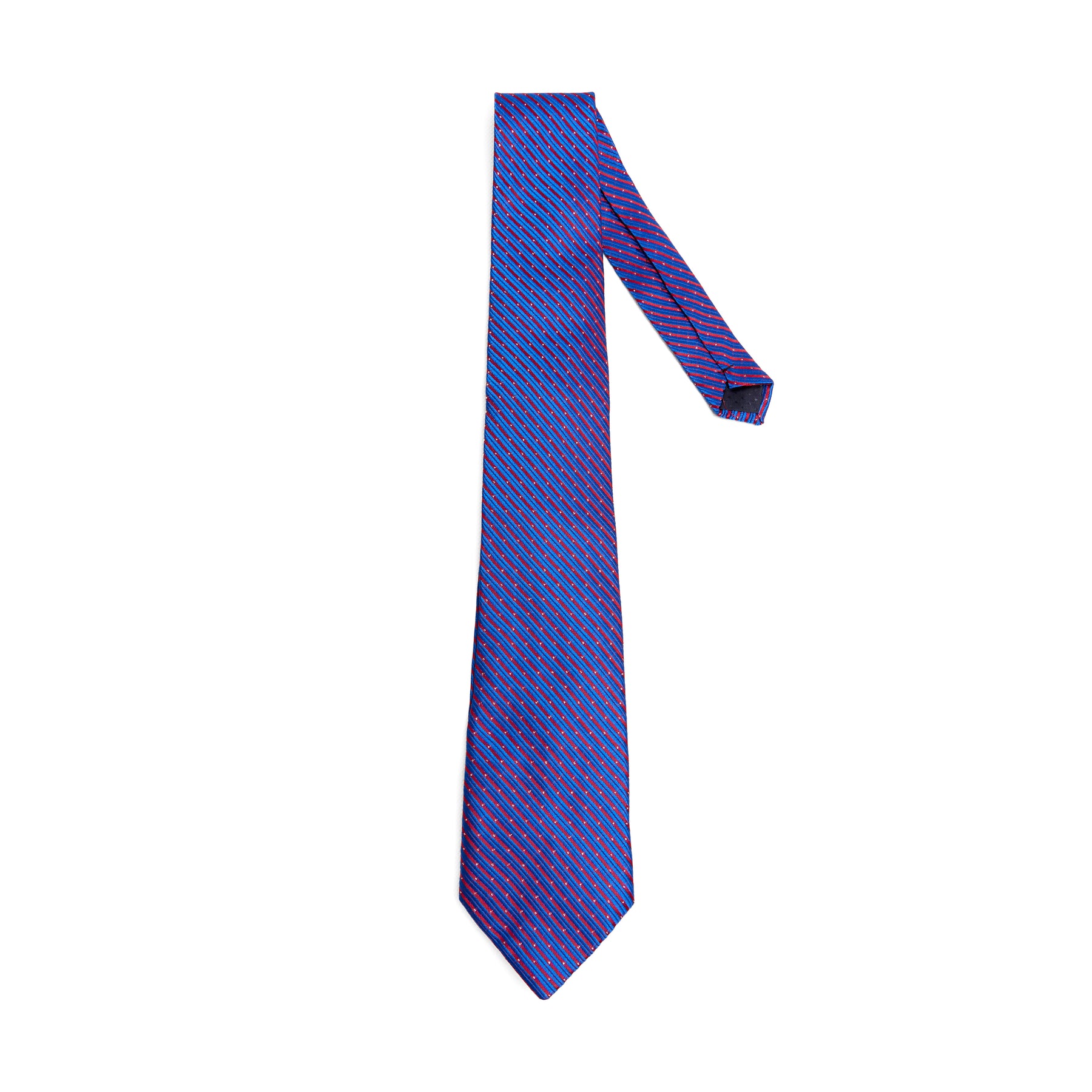 Lupo Bianco Royal Blue & Red Stripe Silk Tie