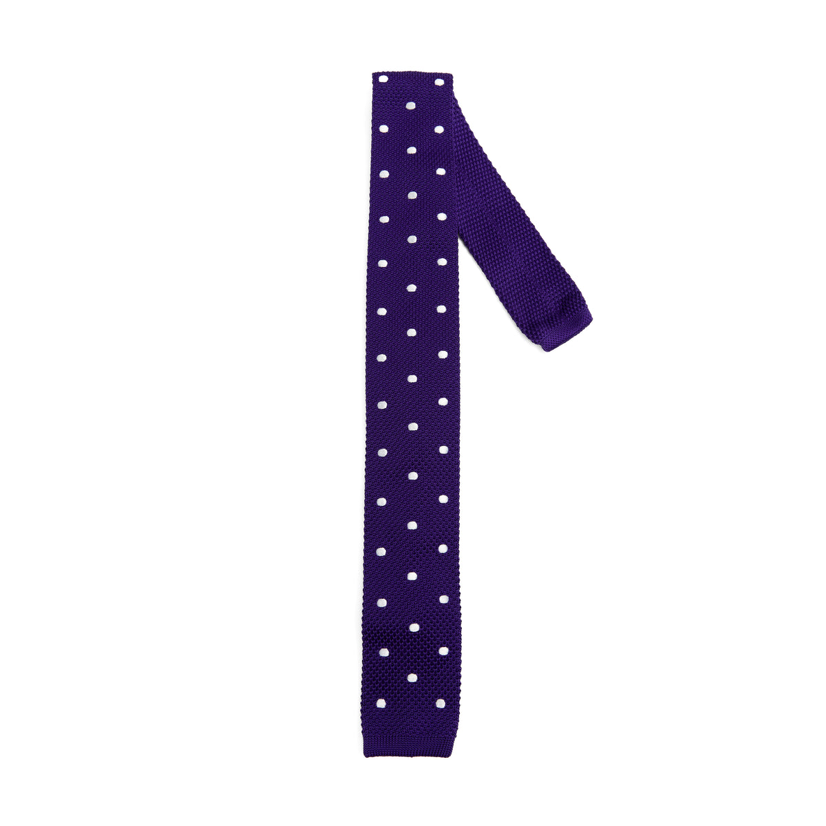 Lupo Bianco Viola Pois Knit Tie