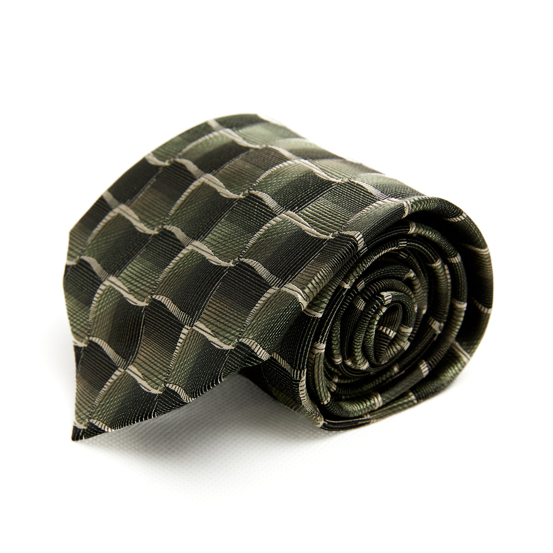 Lupo Bianco Verde Scacchi Tie