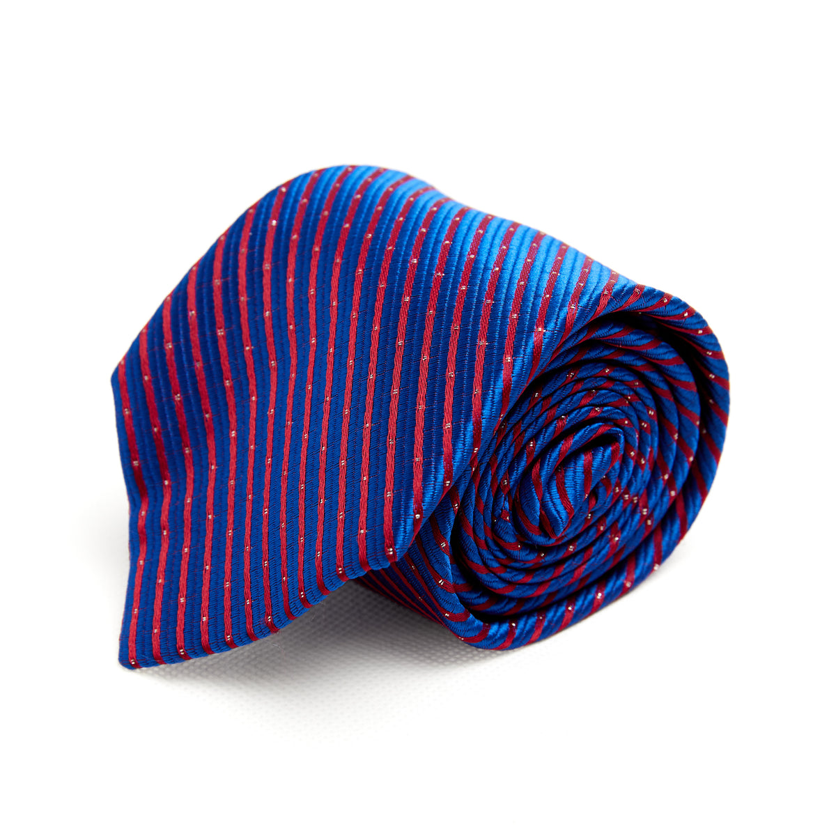 Lupo Bianco Royal Blue & Red Stripe Silk Tie
