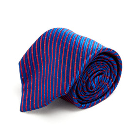 Lupo Bianco Royal Blue & Red Stripe Silk Tie