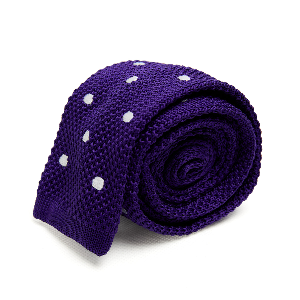 Lupo Bianco Viola Pois Knit Tie