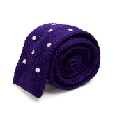 Lupo Bianco Viola Pois Knit Tie